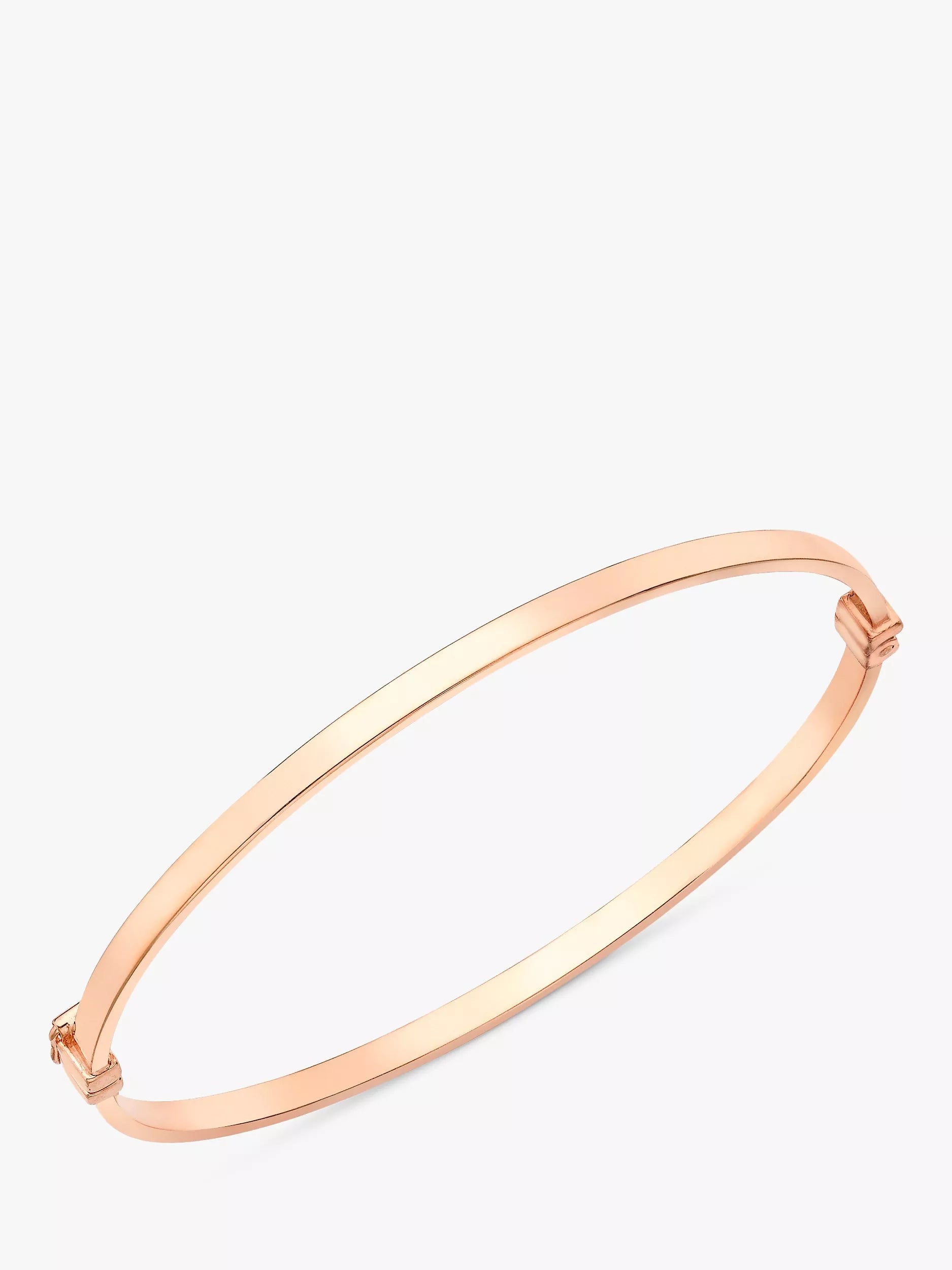 IBB 9ct rose gold rectangular tube bangle 5.3cm, imported from the UK