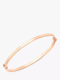 IBB 9ct rose gold rectangular tube bangle 5.3cm, imported from the UK