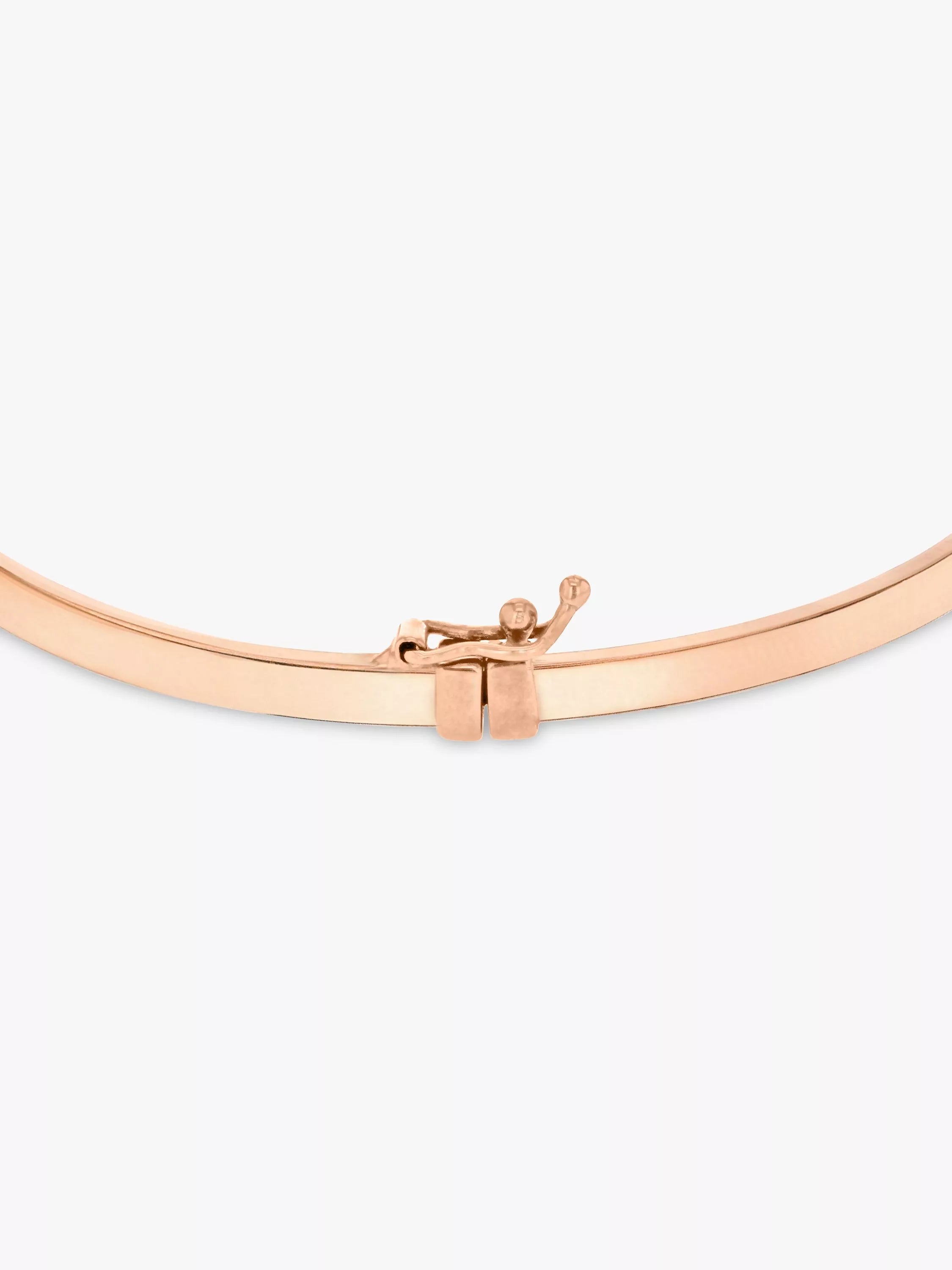 IBB 9ct rose gold rectangular tube bangle 5.3cm, imported from the UK
