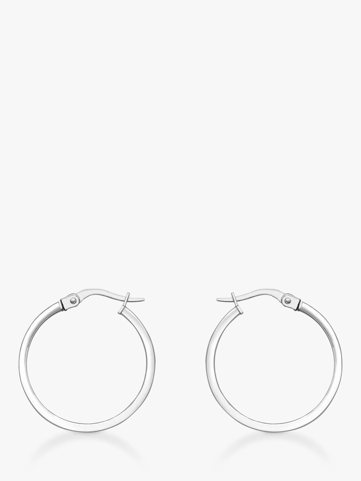 IBB 18ct white gold rectangular tube creole earrings - British product