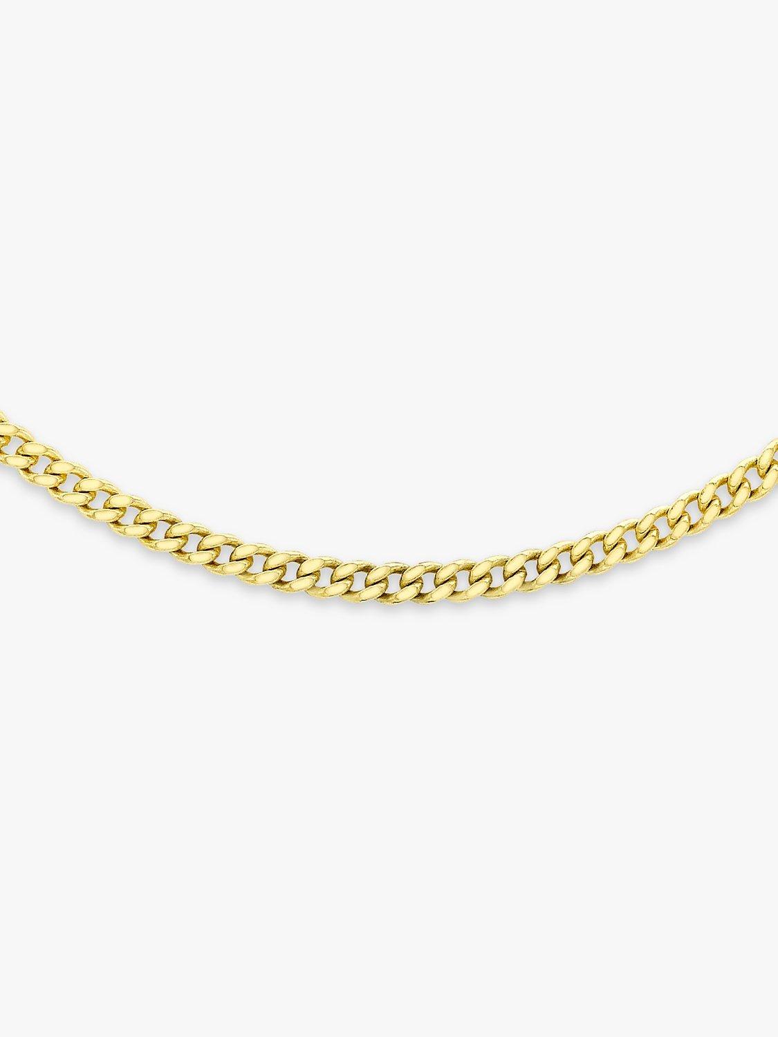 IBB gold curb chain necklace diamond cut 46cm, UK version