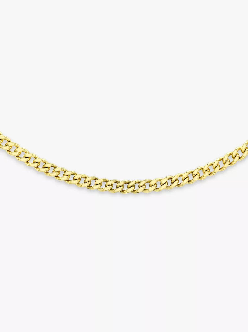 IBB gold curb chain necklace diamond cut 46cm, UK version