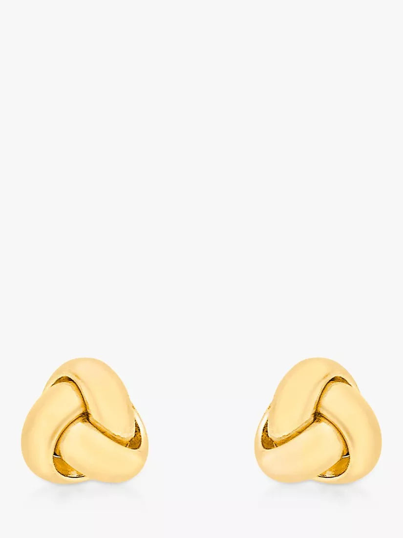 IBB knot stud earrings 18ct yellow gold 0.7cm, imported from the UK