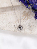 IBB 9ct white gold knot pendant necklace, UK version