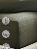 Dark green brushed cotton fitted bed sheet - British product