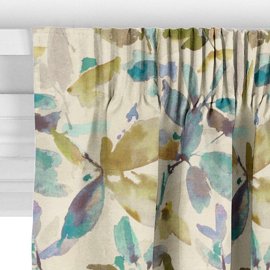 John Lewis Alexa aqua floral curtain fabric (British brand)
