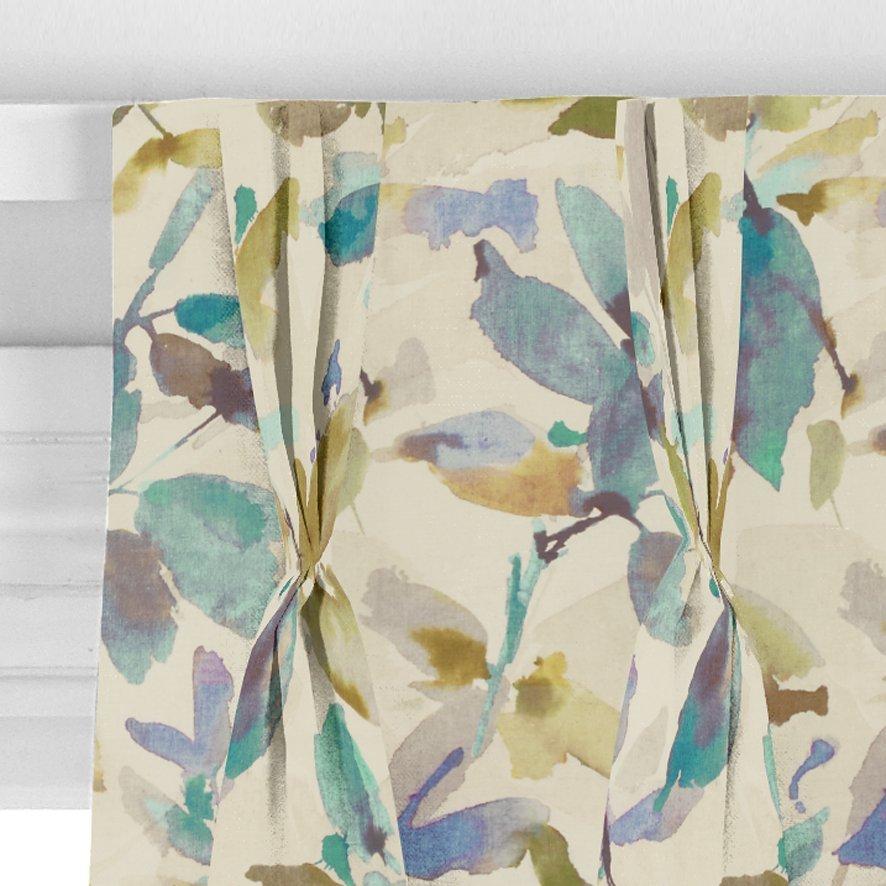 John Lewis Alexa aqua floral curtain fabric (British brand)