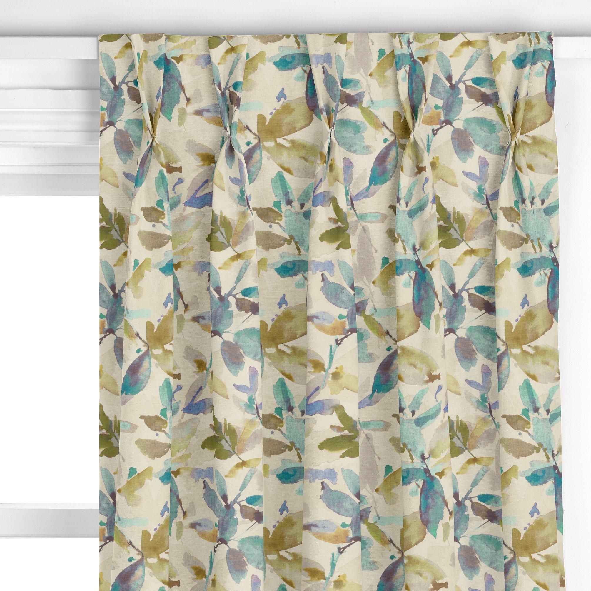 John Lewis Alexa aqua floral curtain fabric (British brand)