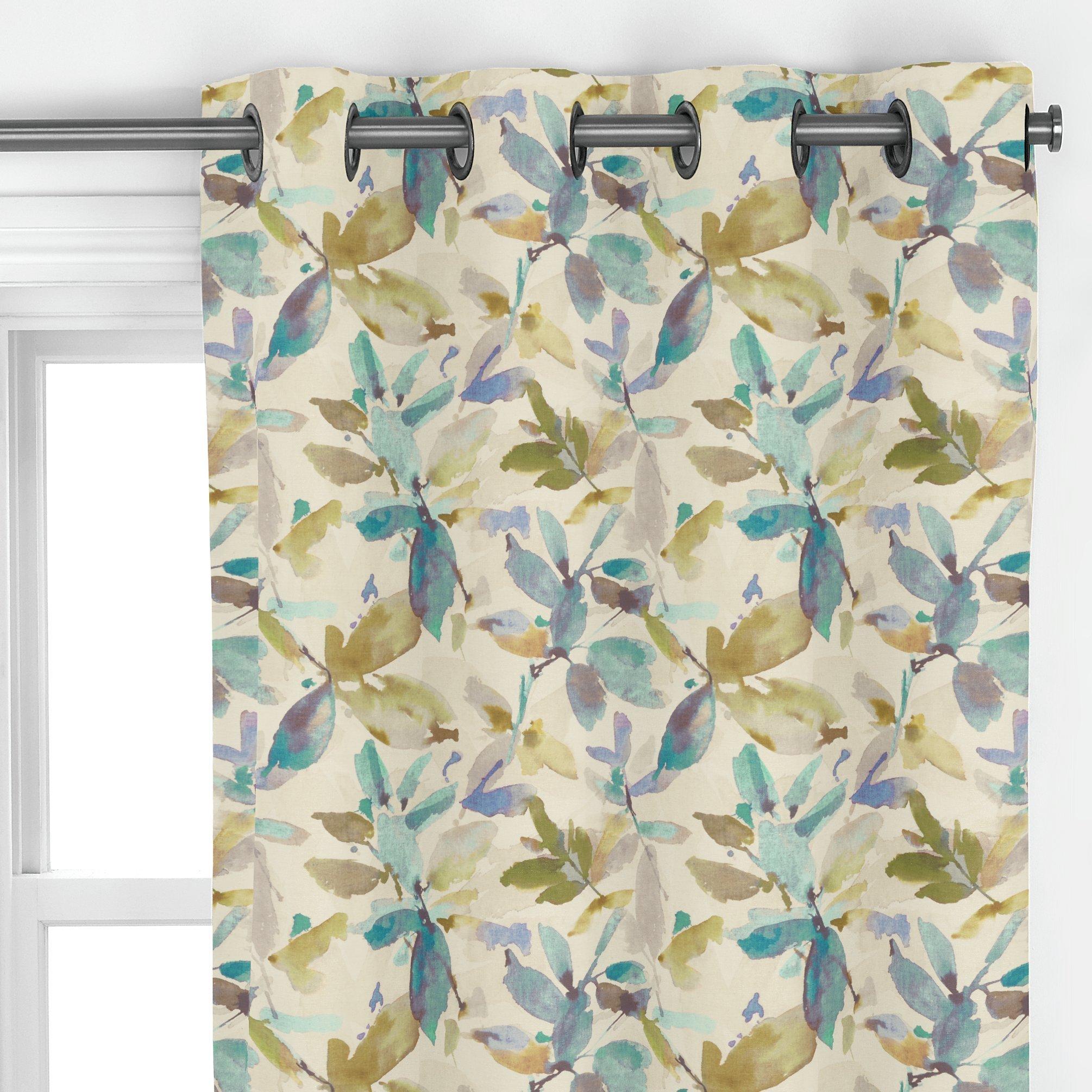 John Lewis Alexa aqua floral curtain fabric (British brand)