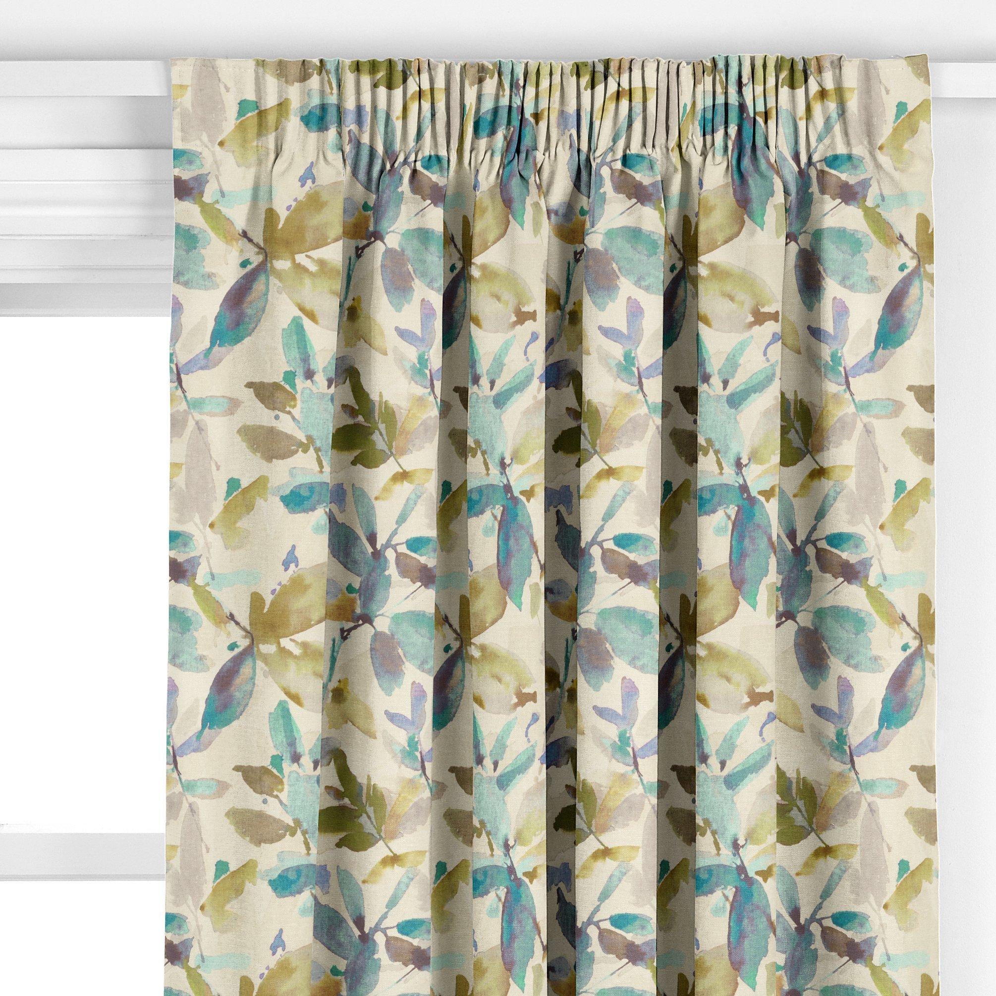 John Lewis Alexa aqua floral curtain fabric (British brand)