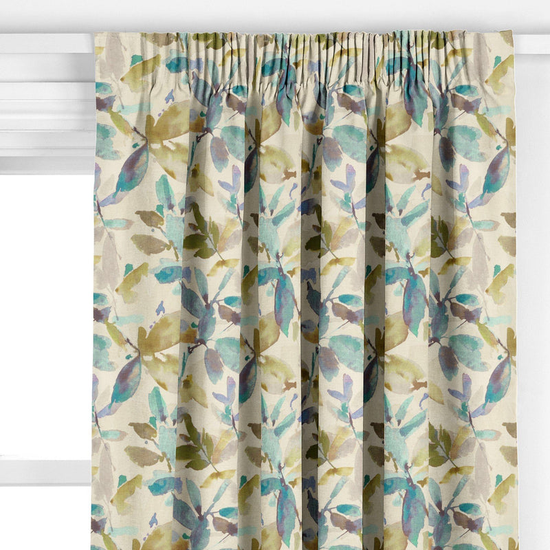 John Lewis Alexa aqua floral curtain fabric (British brand)