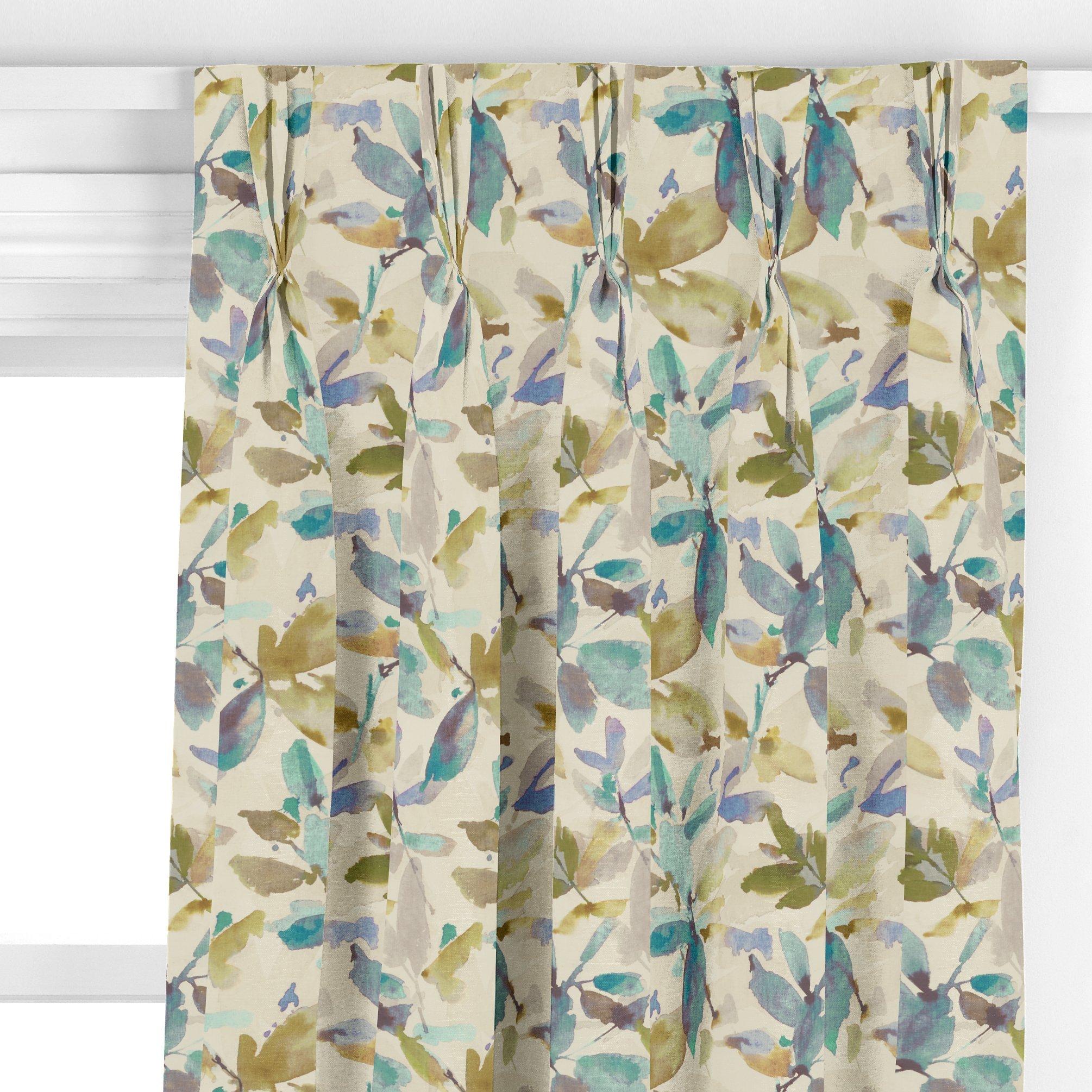 John Lewis Alexa aqua floral curtain fabric (British brand)