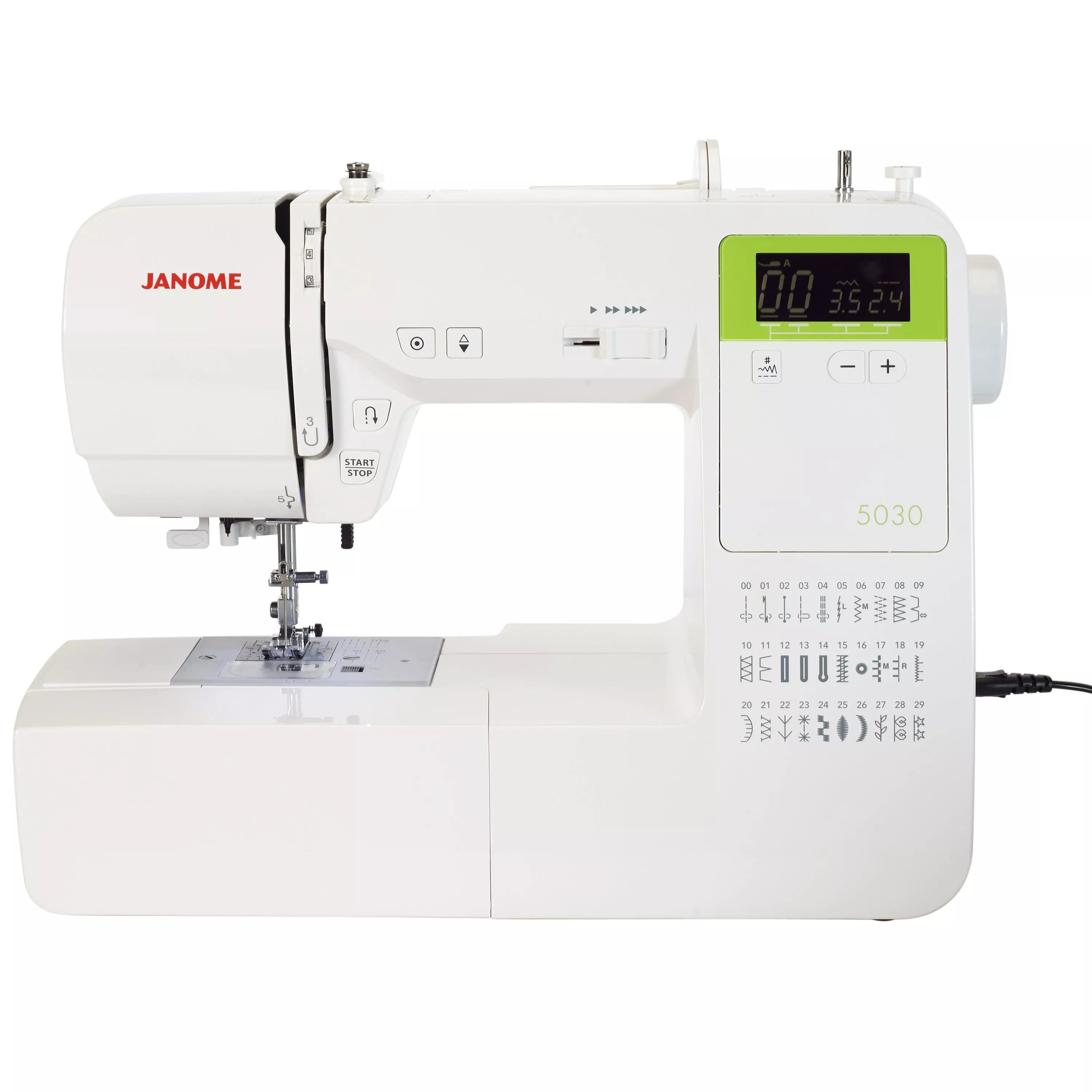 Janome 5030 computerised sewing machine white - British product