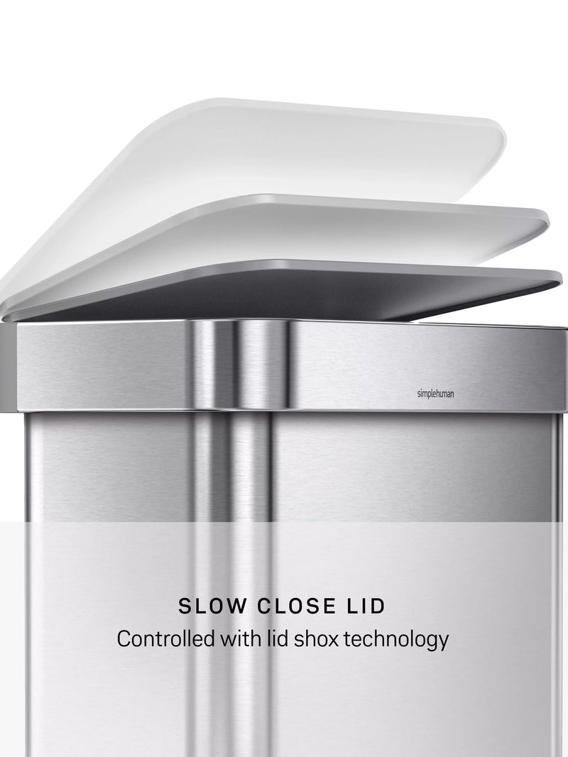 simplehuman rectangular liner pocket pedal bin 55L, UK version