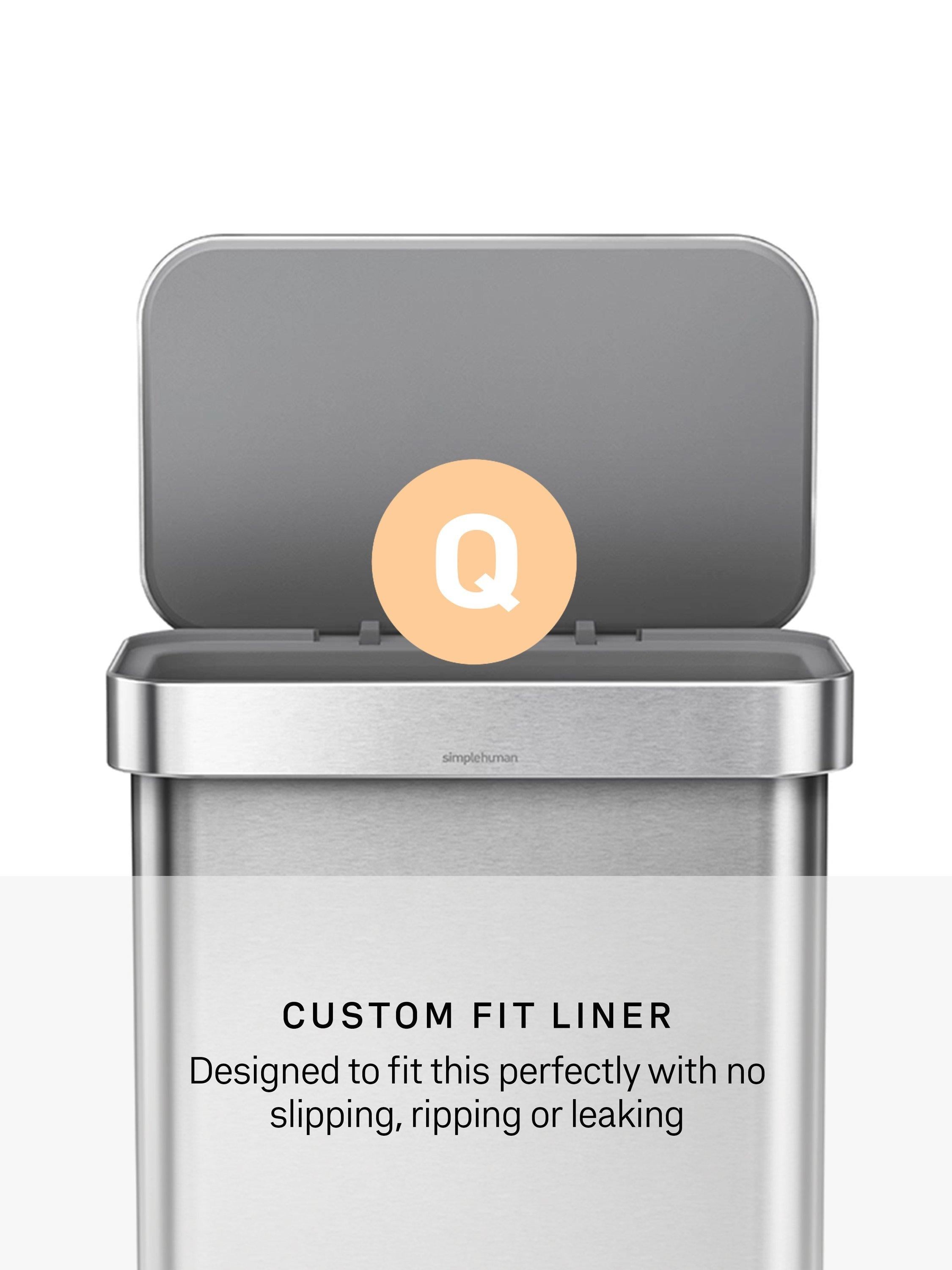 simplehuman rectangular liner pocket pedal bin 55L, UK version