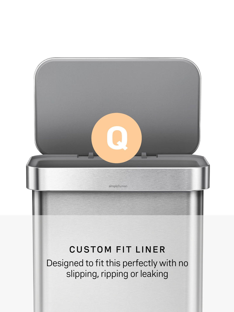 simplehuman rectangular liner pocket pedal bin 55L, UK version