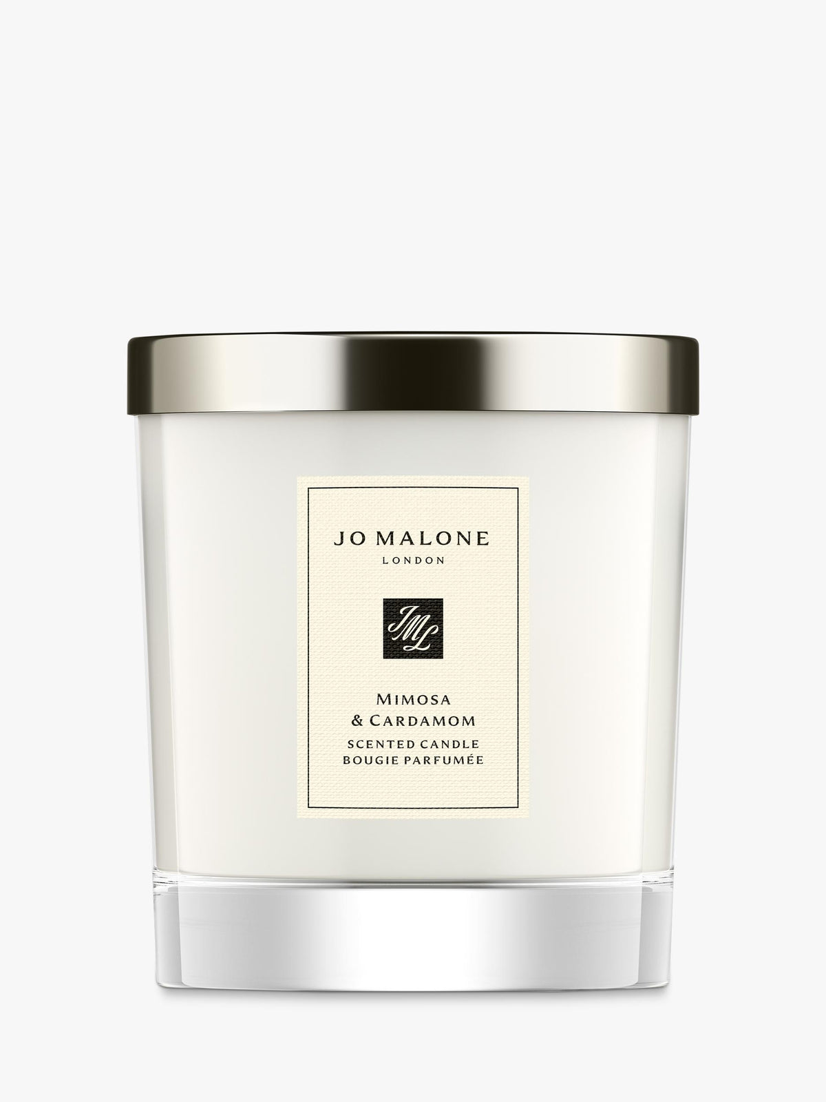 Mimosa and Cardamom Scented Glass Candle 200g with Lid