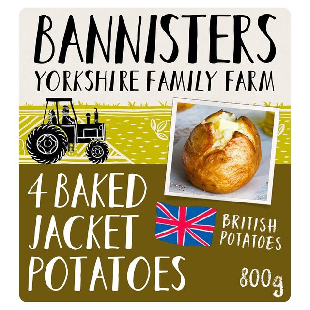 Bannisters Farm 4 Ready Baked Jacket Potatoes   800g GOODS M&S   