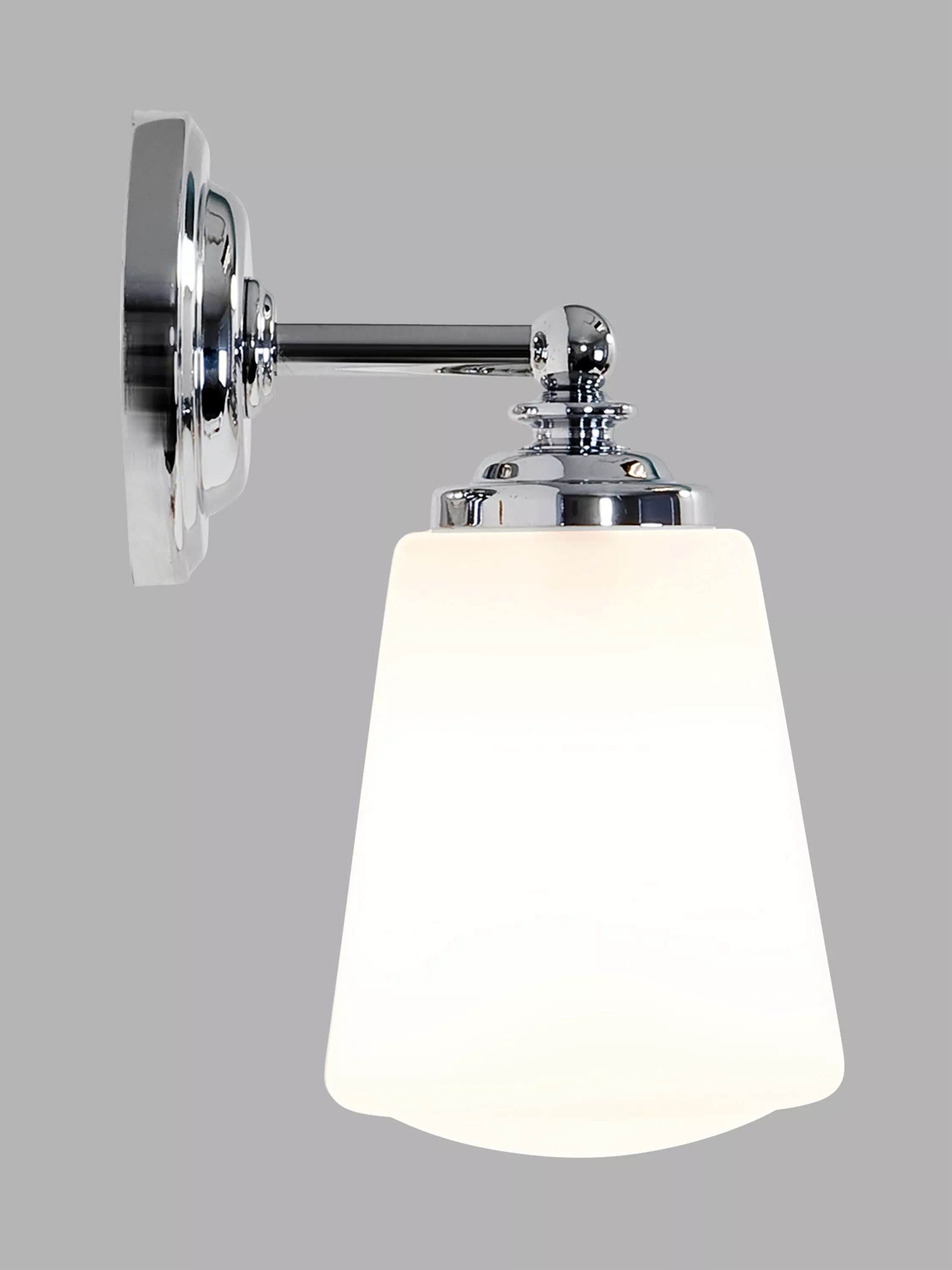 Astro Anton bathroom wall light polished chrome opal glass, UK version