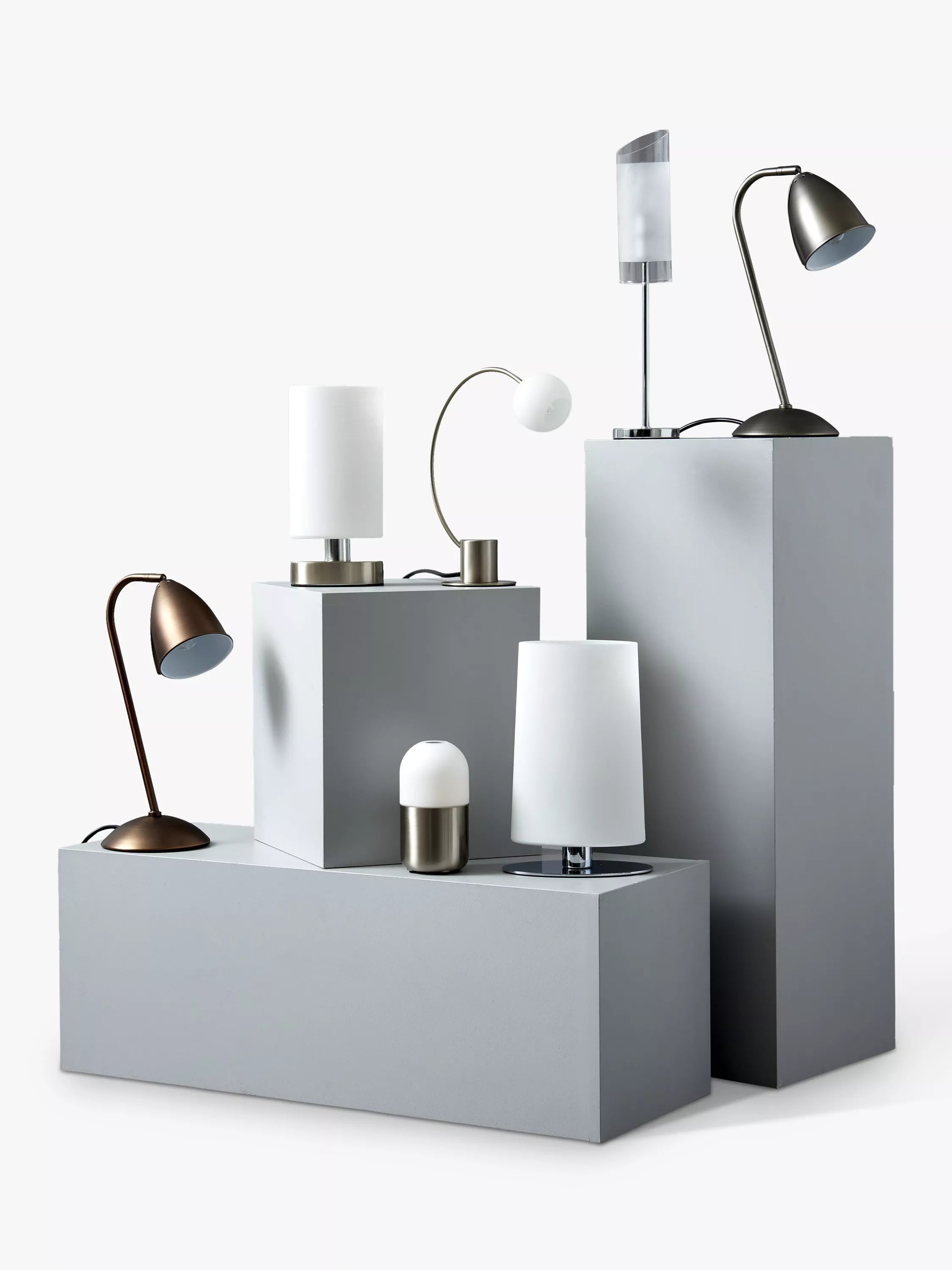 John Lewis Danny Oval touch table lamp satin nickel - British product