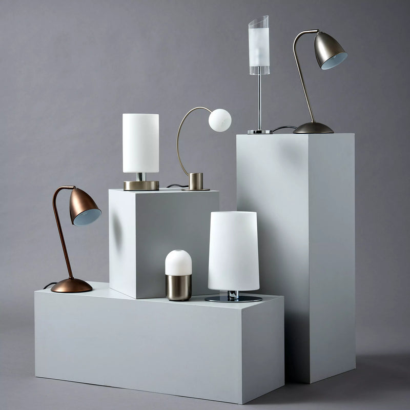 John Lewis Danny Oval touch table lamp satin nickel - British product