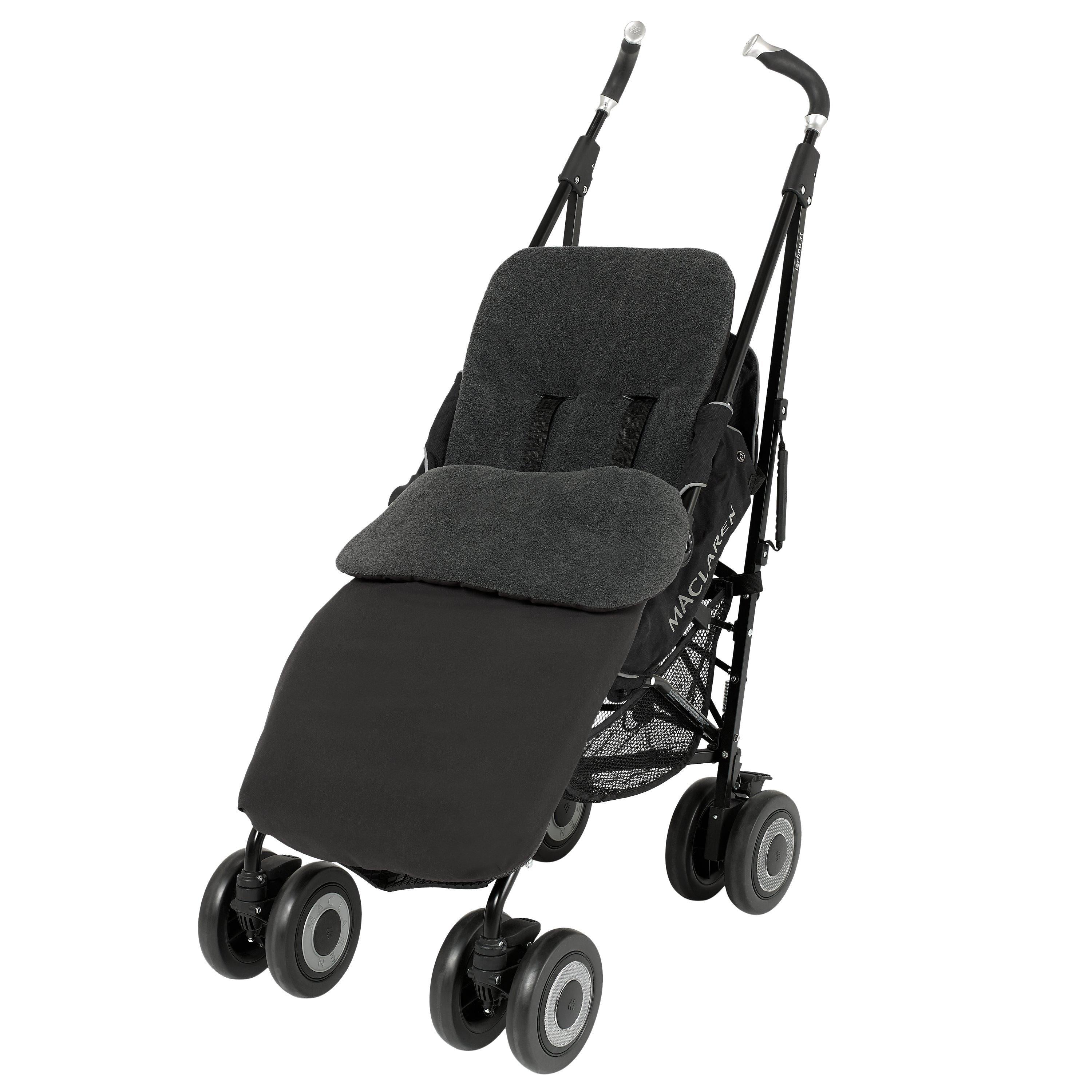 John Lewis baby stroller footmuff in black and charcoal, UK version