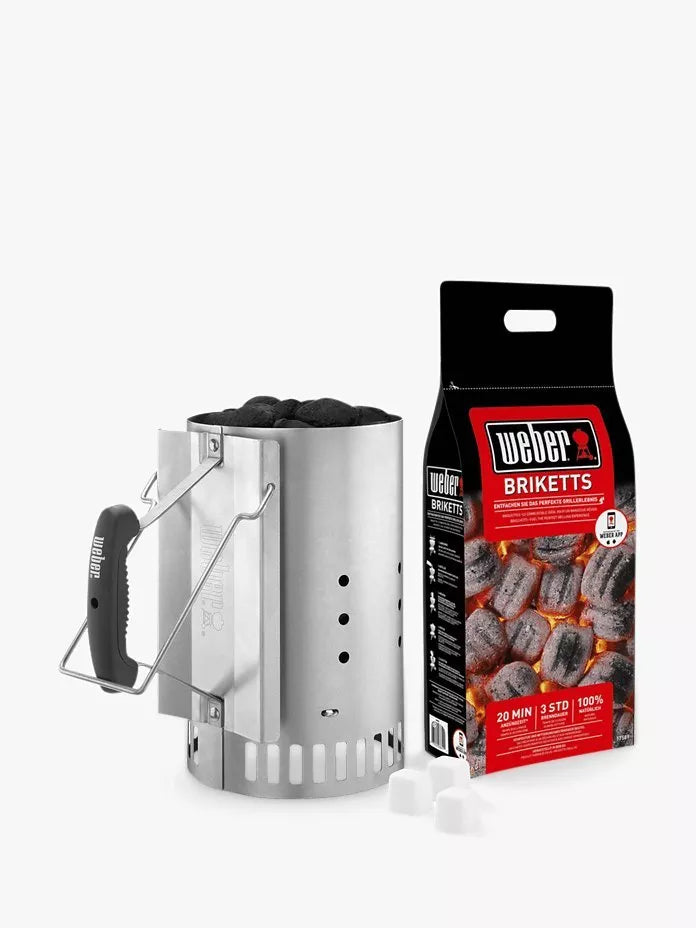 Weber Rapidfire chimney starter set for charcoal BBQ, UK version