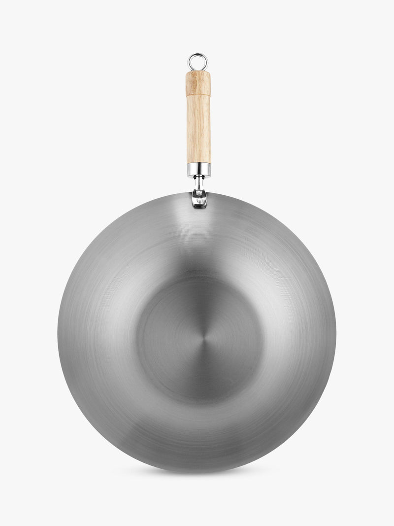 John Lewis carbon steel wok 24cm with wooden handle - British product