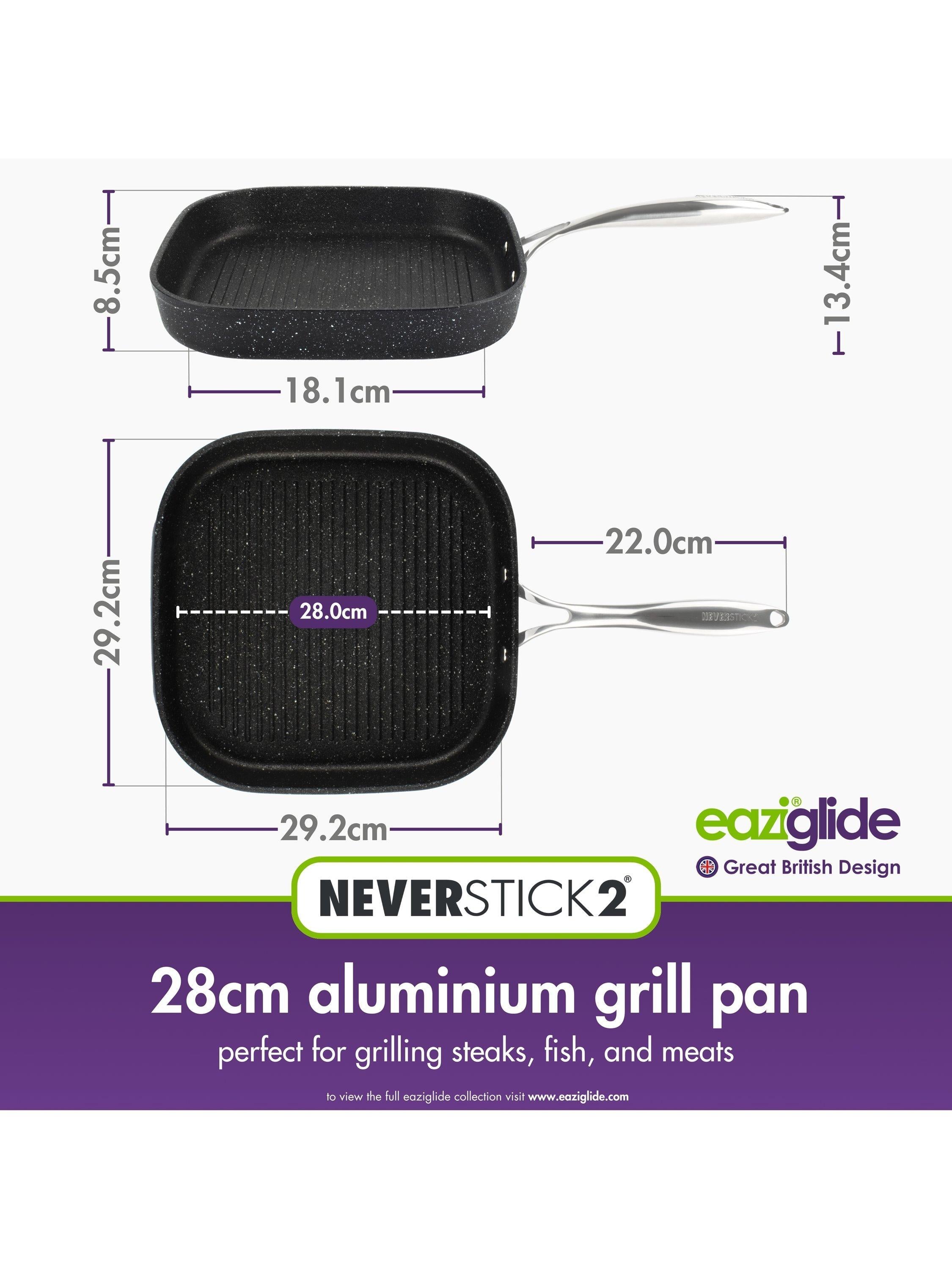 Eaziglide square non-stick grill pan 28cm - British product