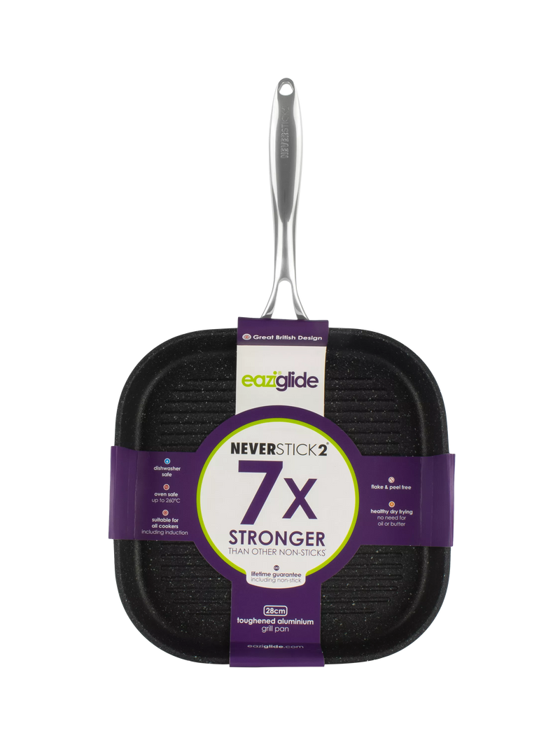 Eaziglide square non-stick grill pan 28cm - British product