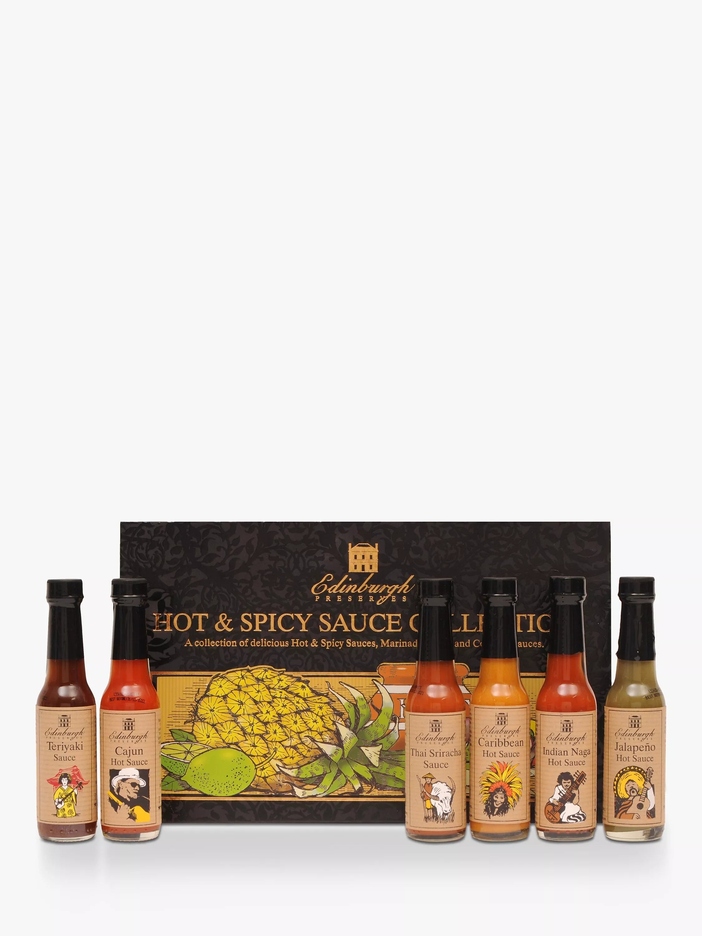 Edinburgh Preserves Hot & Spicy Sauce Box - British product
