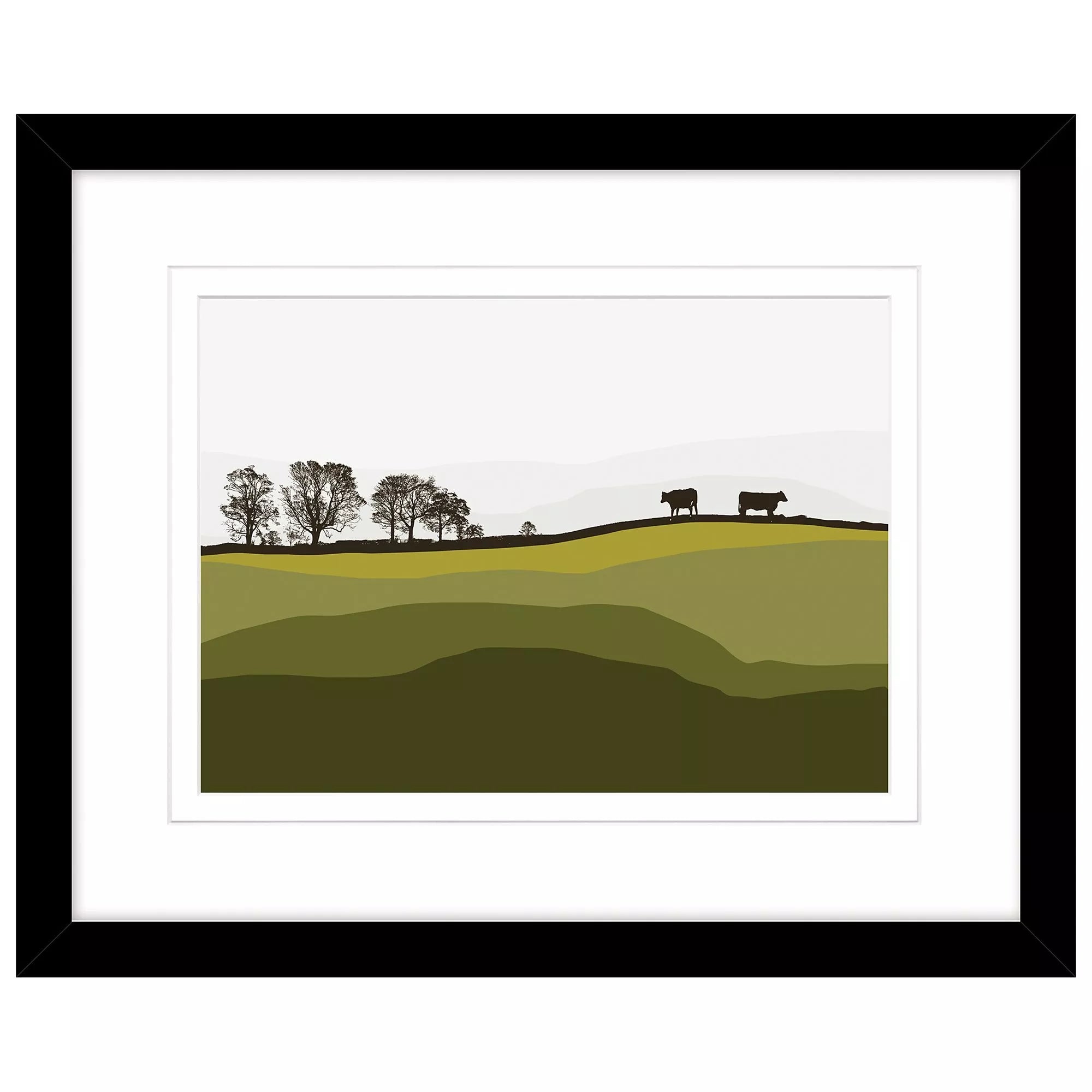 John Lewis framed print Cows At Lochans 44x54cm - British product