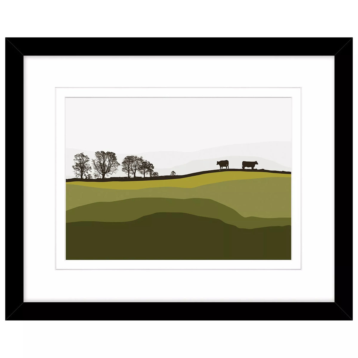 John Lewis framed print Cows At Lochans 44x54cm - British product