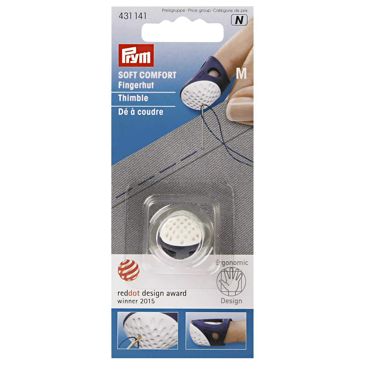 Prym ergonomics thimble in medium size, imported from the UK