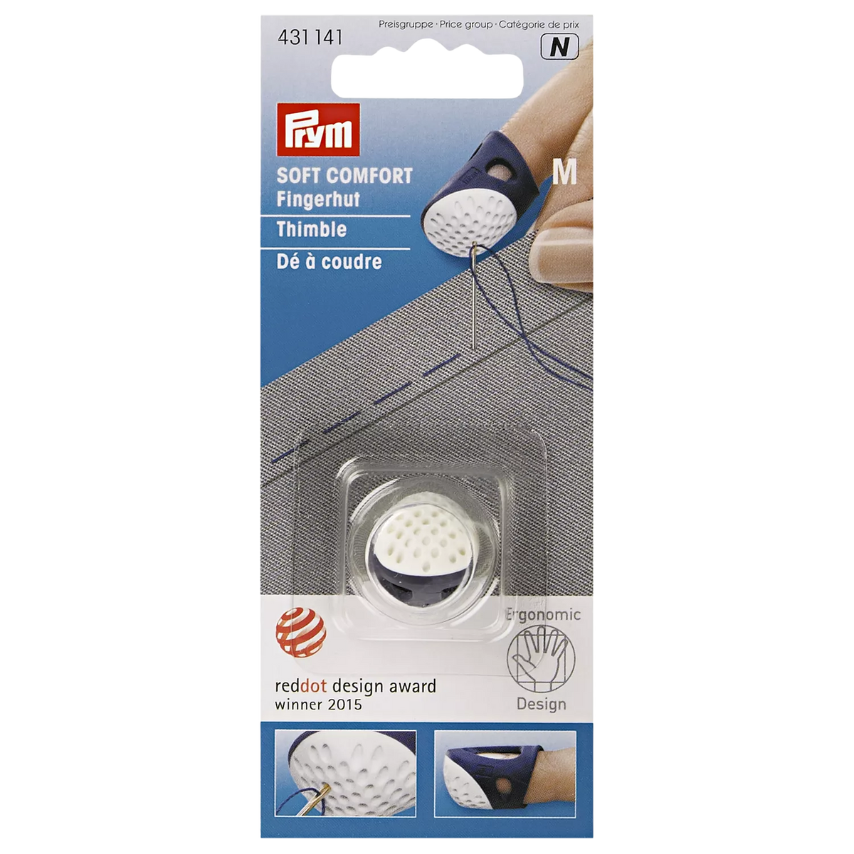 Prym ergonomics thimble in medium size, imported from the UK