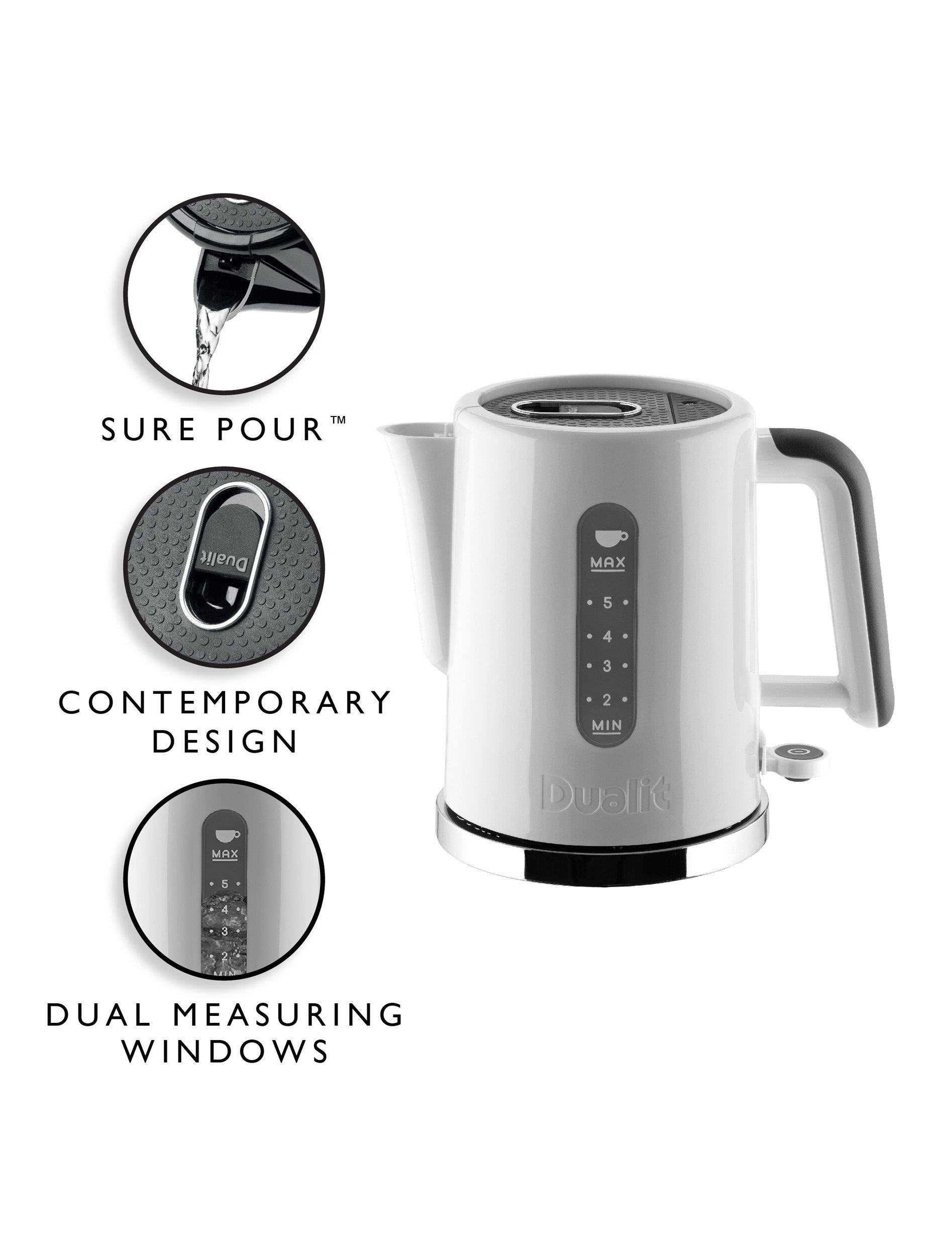 Dualit Studio kettle 1.5L white grey, imported from the UK