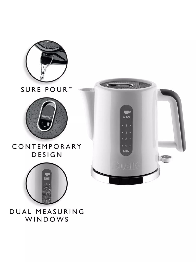 Dualit Studio kettle 1.5L white grey, imported from the UK