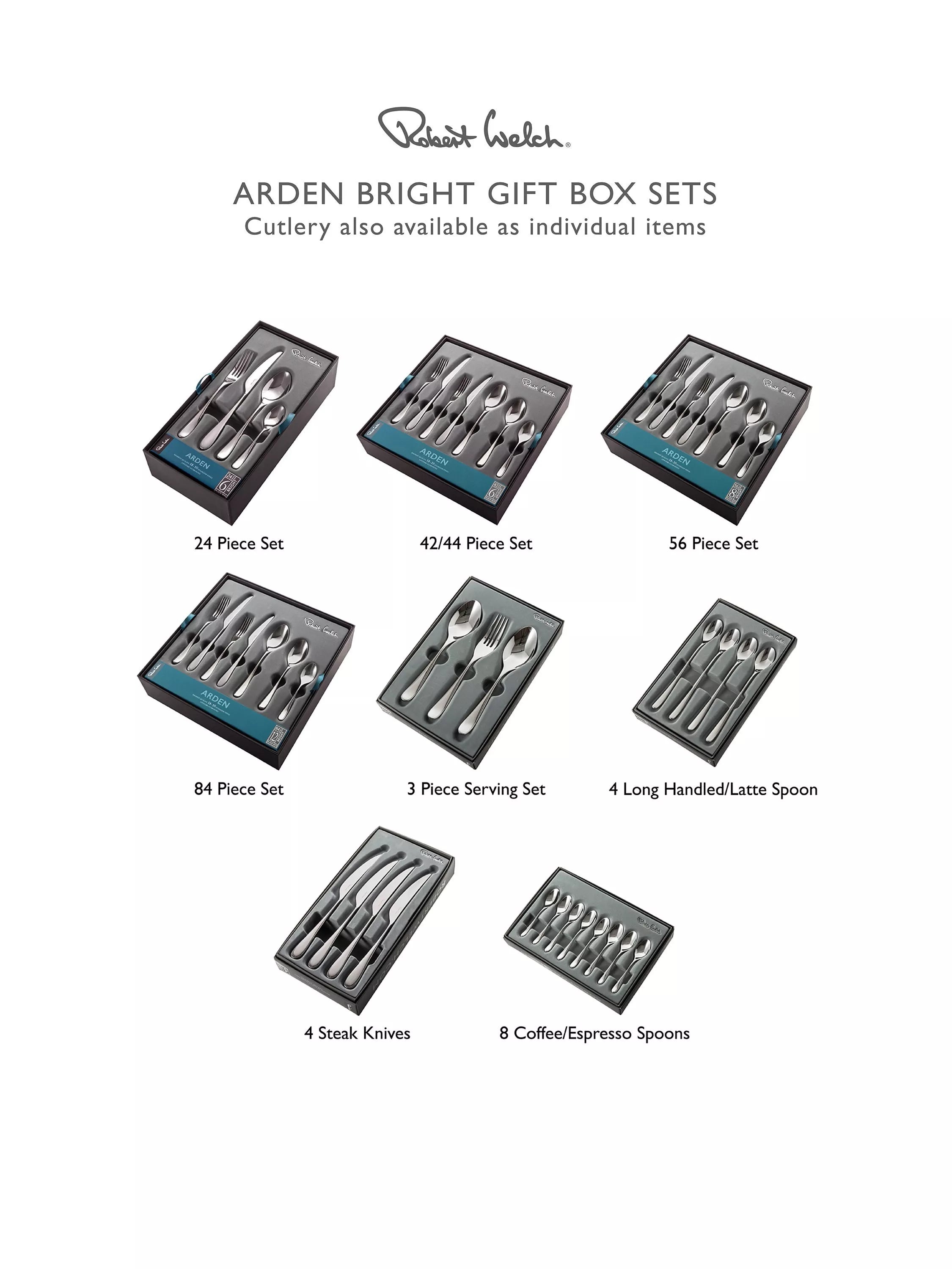 Robert Welch Arden Bright cutlery set 44-piece, UK version