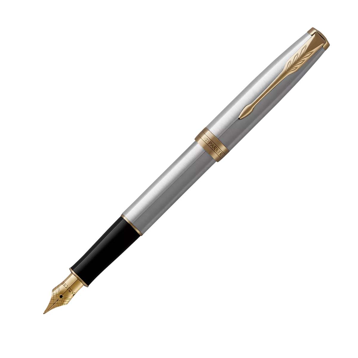 PARKER Sonnet Stainless Steel GT fountain pen fine nib (British brand)