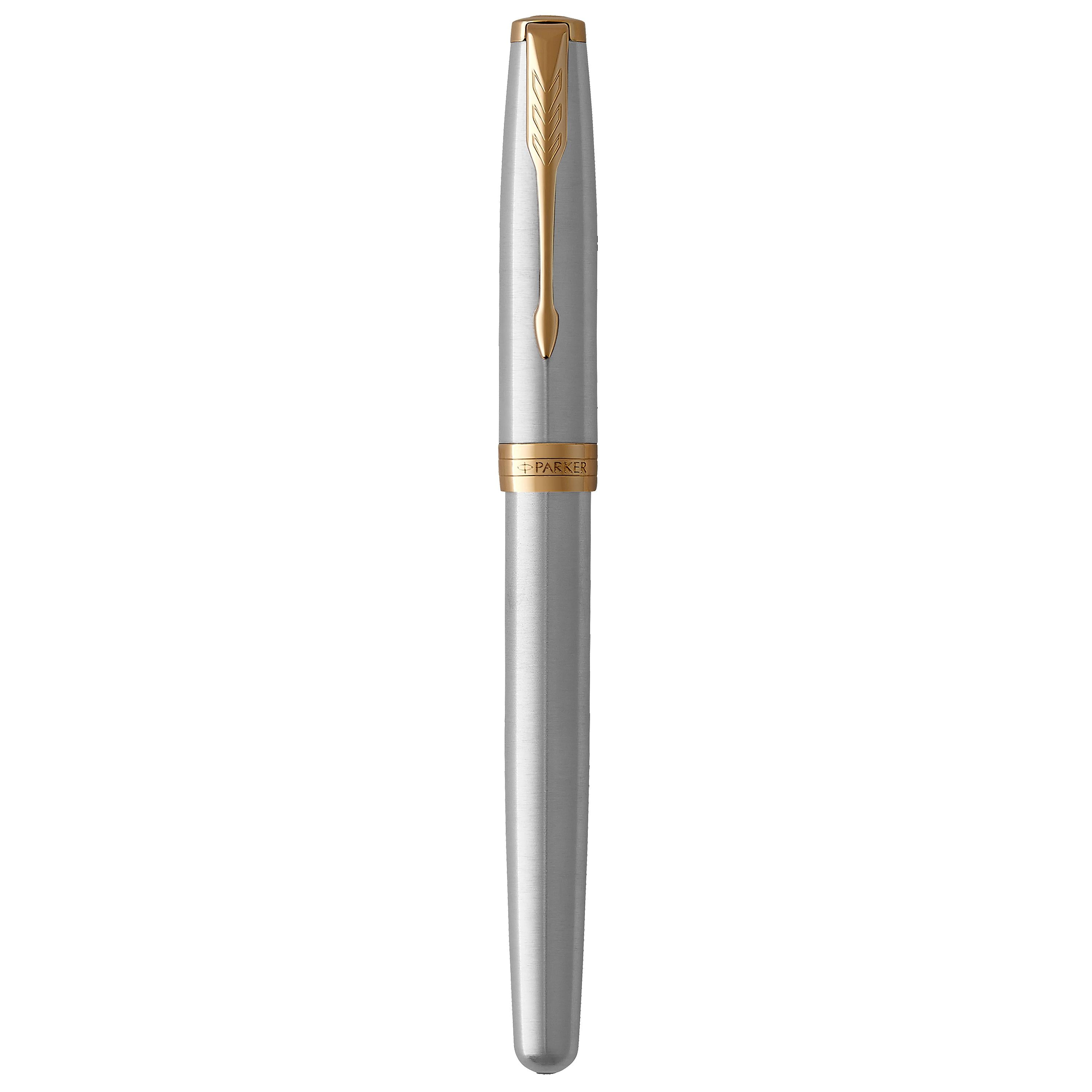 PARKER Sonnet Stainless Steel GT fountain pen fine nib (British brand)