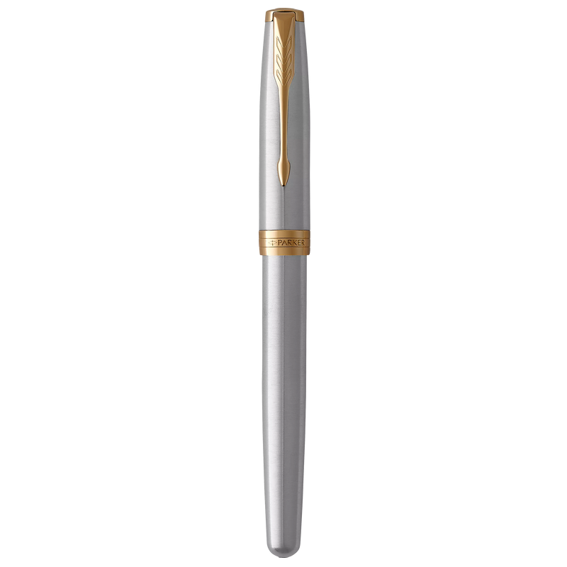 PARKER Sonnet Stainless Steel GT fountain pen fine nib (British brand)