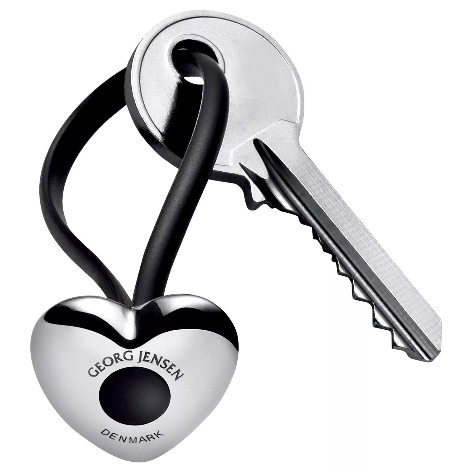 Georg Jensen heart keyring in stainless steel, imported from the UK