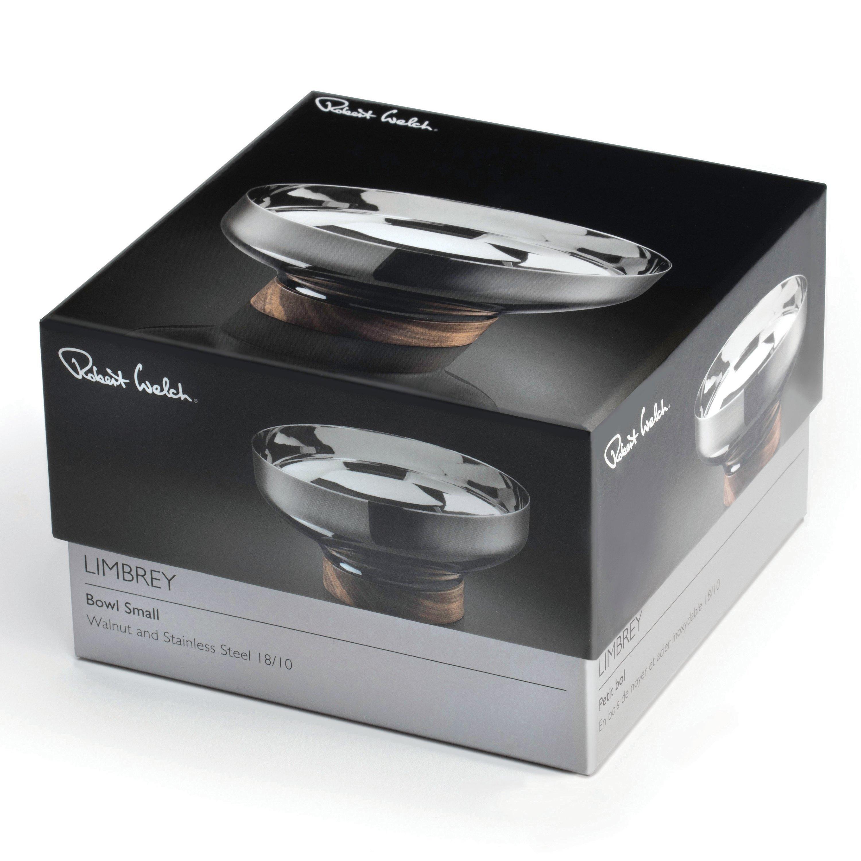 Robert Welch Limbrey bowl stainless steel walnut base 12.5cm - British product