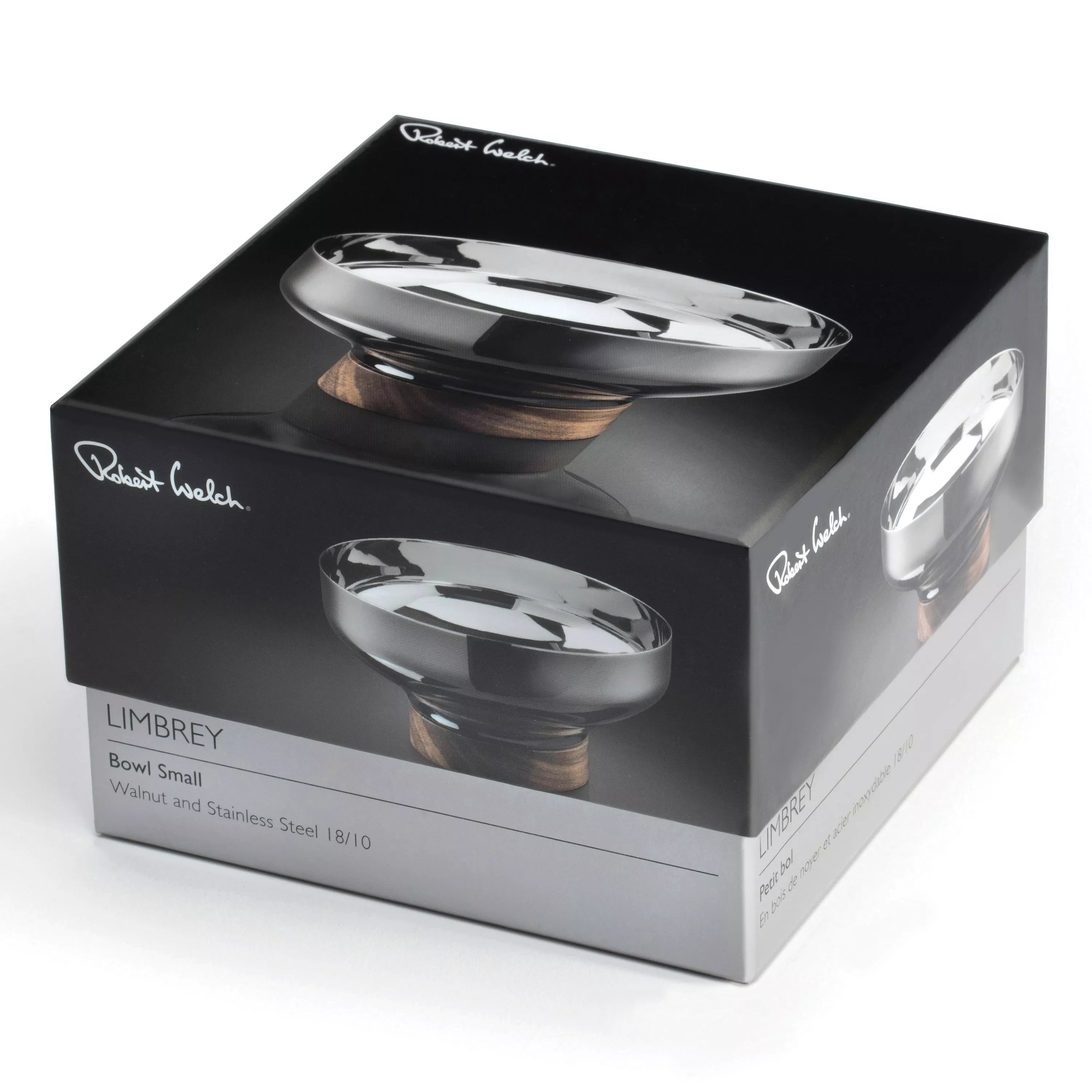 Robert Welch Limbrey bowl stainless steel walnut base 12.5cm - British product