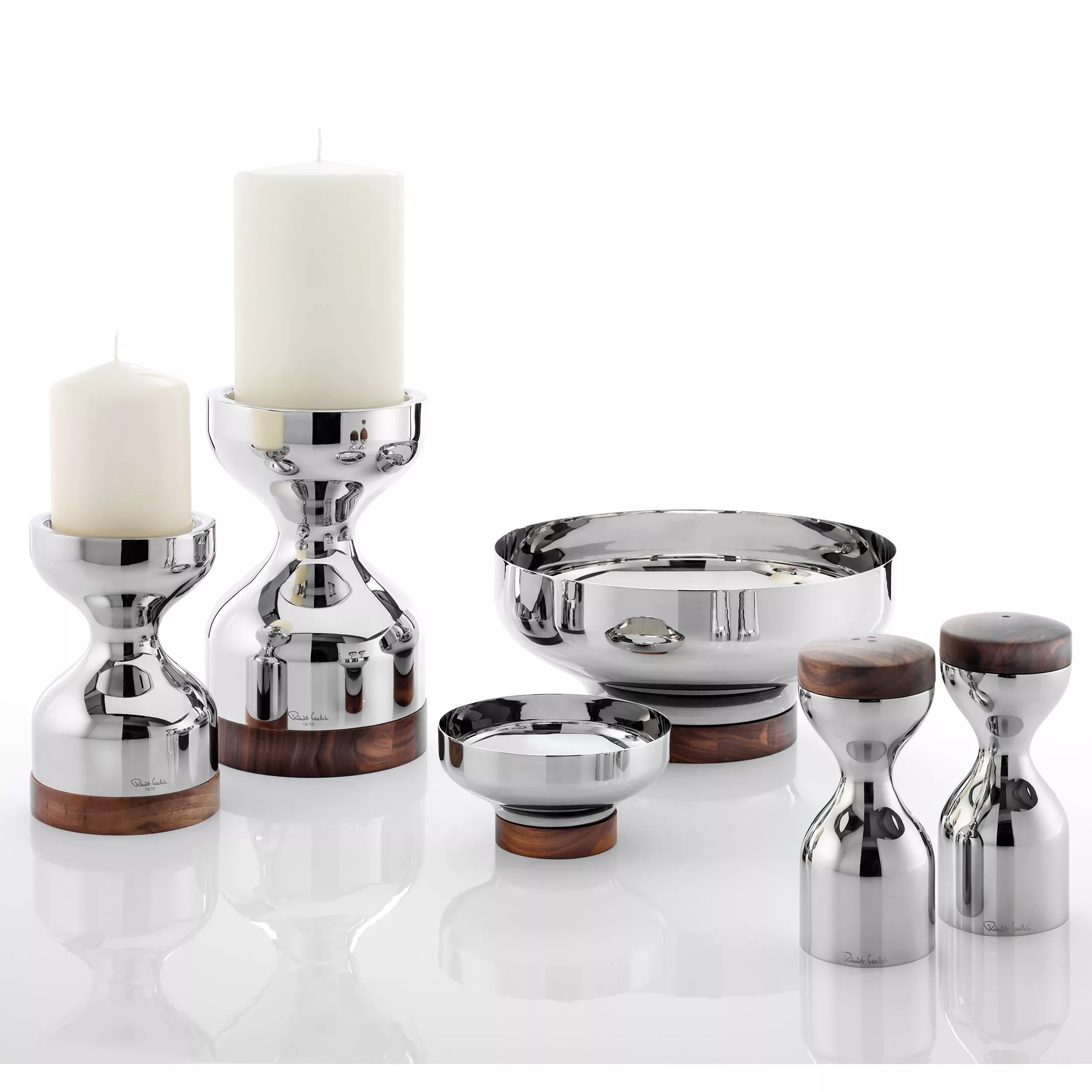 Robert Welch Limbrey bowl stainless steel walnut base 12.5cm - British product
