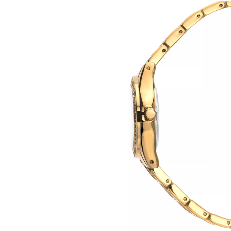 Sekonda women's diamante bracelet watch gold stainless steel, imported from the UK