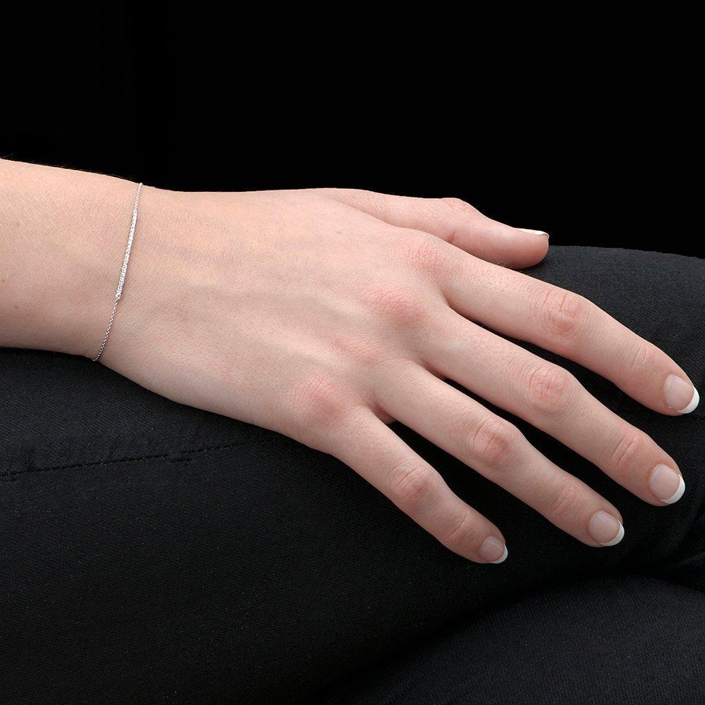 London Road diamond bracelet white gold adjustable 15-18cm, imported from the UK