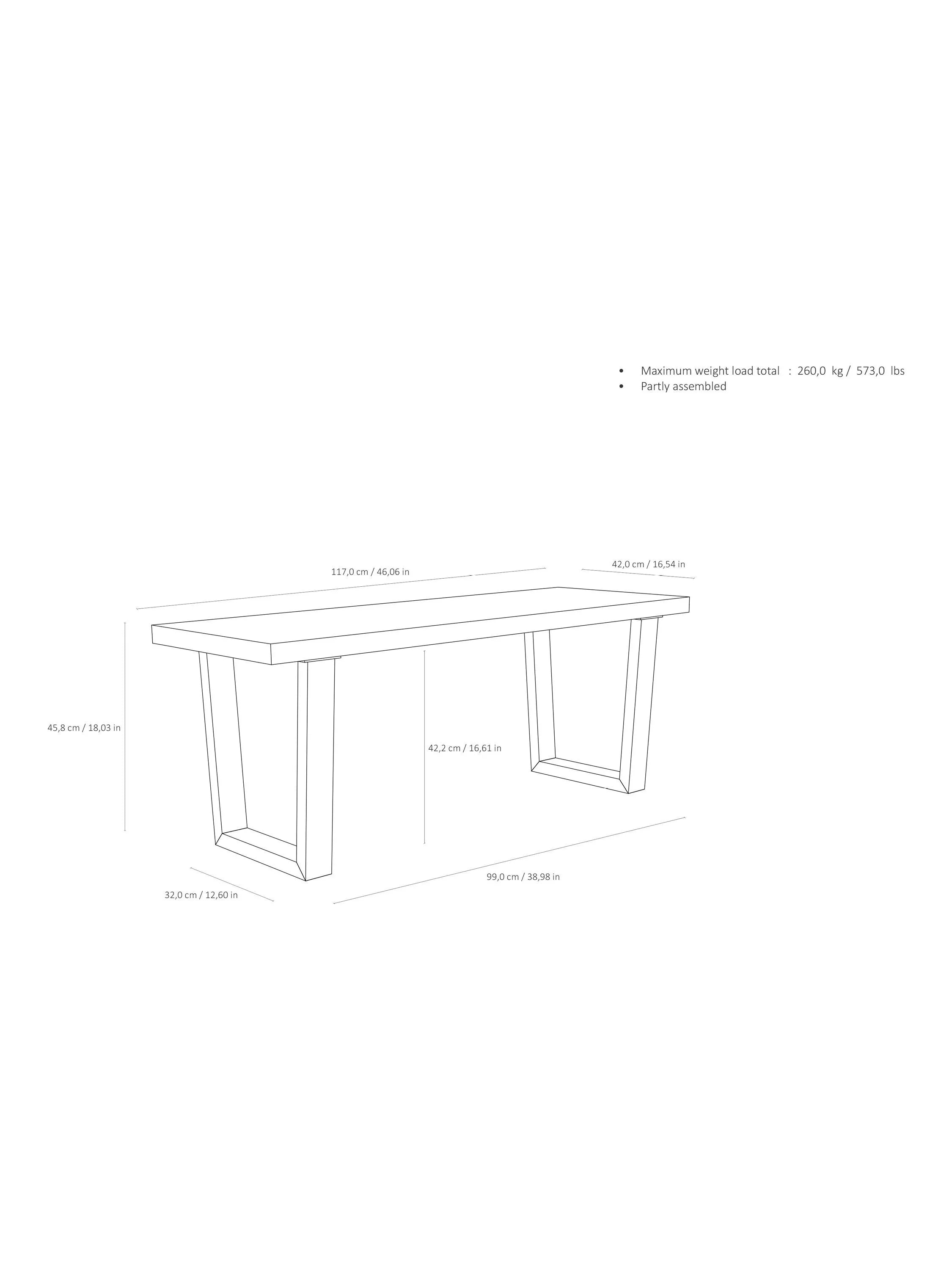 John Lewis Calia solid oak 2-seater dining bench - British product