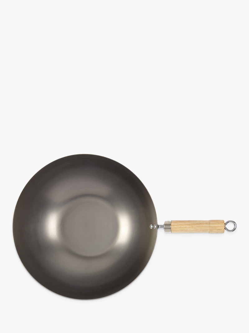 John Lewis carbon steel wok 24cm with wooden handle - British product
