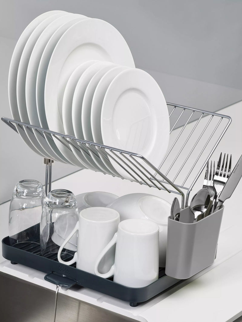 Joseph Joseph two-tier self-draining dish rack with utensil pot, UK version